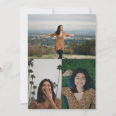 両面4枚写真 ブラック 卒業発表 招待状 (裏面)