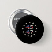 両面45 47トランプ2024米国国旗(背面) 缶バッジ (正面&裏面)
