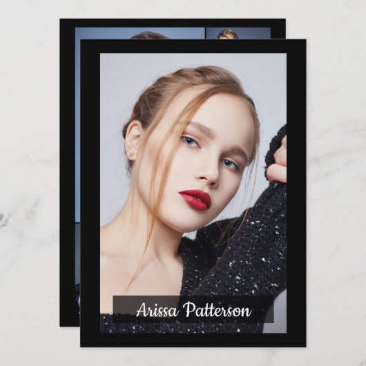 両面5フォトアクターモデル5.5x7.5コンポジションカード/ジューズカード 招待状 (正面/裏面)