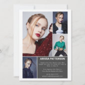 両面5フォトモデルActor 5.5x7.5コンポジションカード/Zedカード 招待状 (裏面)