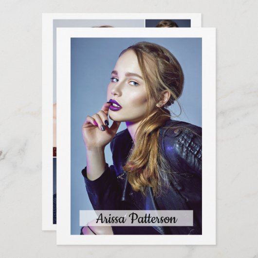 両面5フォトモデルActor 5.5x7.5コンポジションカード/Zedカード 招待状 (正面/裏面)