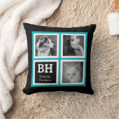 両面7枚の写真(モノグラムイニシャル) クッション (ブランケット)