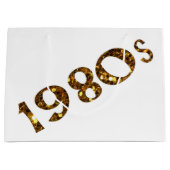 両面80年代のノスタルジアの金ゴールドのグリッター ラージペーパーバッグ (正面)