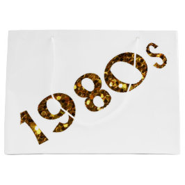 両面80年代のノスタルジアの金ゴールドのグリッター ラージペーパーバッグ