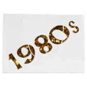 両面80年代のノスタルジアの金ゴールドのグリッター ラージペーパーバッグ (裏面)