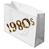 両面80年代のノスタルジアの金ゴールドのグリッター ラージペーパーバッグ (裏面アングル)