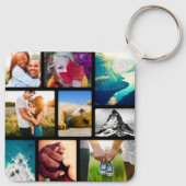 両面9フォトコラージブラックメタルキーチェーン キーホルダー (裏面)