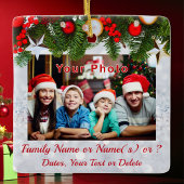 両面、ファミリフォトオーナメントパーソナライズされた、 セラミックオーナメント