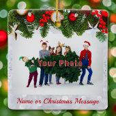 両面、ファミリフォトオーナメントパーソナライズされた、 セラミックオーナメント