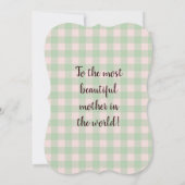 両面 |フローラ母の日 | Mint Green Check カード (裏面)