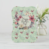 両面 |フローラ母の日 | Mint Green Check カード (スタンド正面)