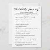 両面 ブライダルシャワーゲーム - 花婿の言葉| どちらか (裏面)