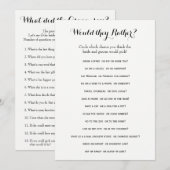 両面 ブライダルシャワーゲーム - 花婿の言葉| どちらか (正面/裏面)