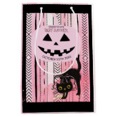 両面「ブーをのぞく」赤ちゃんシャワー ミディアムペーパーバッグ (正面)