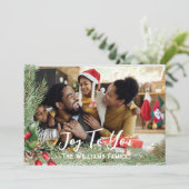 両面 モダン ホリデー 写真 クリスマス カード (スタンド正面)