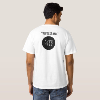 両面 |ロゴカスタムと文字会社スタッフ Tシャツ