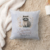 両面 – 冬の雪 – アライグマとリス クッション (ブランケット)