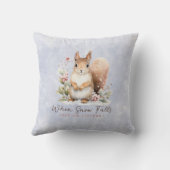 両面 – 冬の雪 – アライグマとリス クッション (裏面)