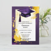 両面 水彩画 卒業パーティー招待状 招待状 (スタンド正面)