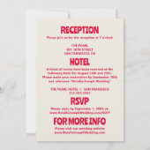 両面 現代的 カラフル レトロ 太字 結婚式 招待状 (裏面)