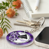 両面、紫、白、黒、応援キーホルダー キーホルダー (正面右)