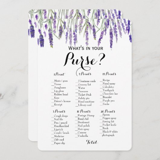 両面 - 2つの ブライダルシャワーのゲーム 財布 | 願い 招待状 (正面/裏面)