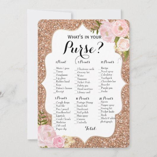 両面 - 2つの ブライダルシャワーゲーム 財布 | ウィッシュ 招待状 (正面)