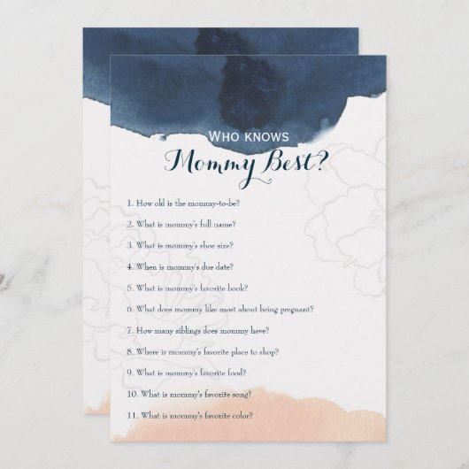 両面 – 2 xベビーシャワーゲーム 招待状 (正面/裏面)