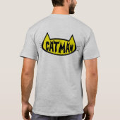 両面 – CATMANキャットヘッドユーモアのあるTシャツ Tシャツ (裏面)