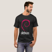 (両面) Debian Linux – 堅牢なセキュアオペレーション Tシャツ (正面フル)