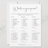 両面 What's In Your Purse（財布の中身）＆ What's on Your Pho 招待状 (正面)