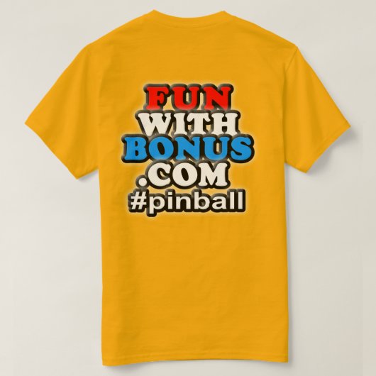 両面FunWithBonus.comの前部小型の#pinball - Tシャツ (デザイン裏面)