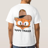両面HAPPY TRAILS カートゥーン マスタッシュ ネコ Tシャツ (裏面)