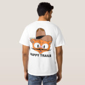 両面HAPPY TRAILS カートゥーン マスタッシュ ネコ Tシャツ (裏面フル)