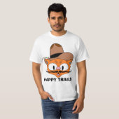 両面HAPPY TRAILS カートゥーン マスタッシュ ネコ Tシャツ (正面フル)