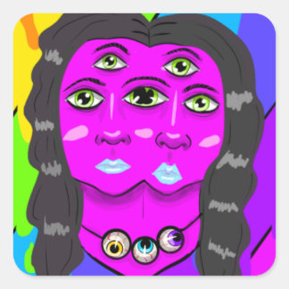 両頭のエイリアンが目で合う スクエアシール