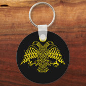 両頭イーグルビザンチン&クリスチャンのエンブレム キーホルダー (正面)