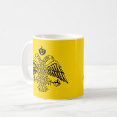 両頭イーグルビザンチン&クリスチャンのエンブレム コーヒーマグカップ (正面左)