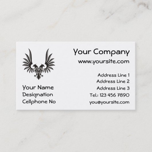 両頭付き鷲 名刺 (正面)