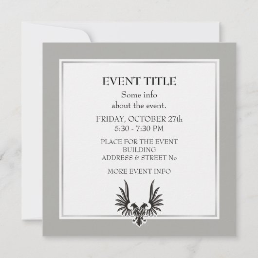 両頭付き鷲 招待状 (裏面)