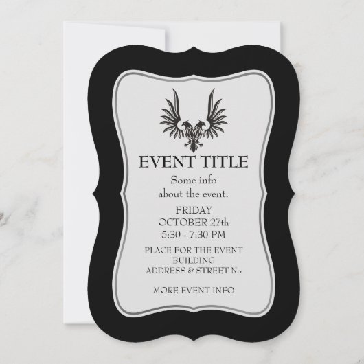 両頭付き鷲 招待状 (裏面)