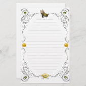 並ぶスクロール蜂蜜の蜂 便箋 (正面/裏面)