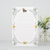 並ぶスクロール蜂蜜の蜂 便箋 (スタンド正面)