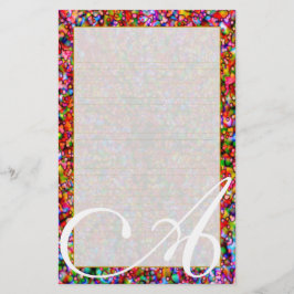 並ぶモノグラムの"カラフルな泡"罰金 便箋