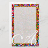 並ぶモノグラムの"カラフルな泡"罰金 便箋 (正面/裏面)