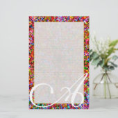 並ぶモノグラムの"カラフルな泡"罰金 便箋 (スタンド正面)