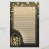 並ぶ夜星を持つホタルの白熱［赤熱］光を放つな瓶 便箋 (正面)