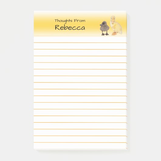 並ぶ愛らしい子ガモの写真撮影 ポストイット (正面)