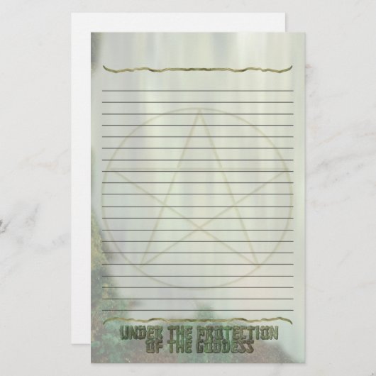 並ぶ星形五角形女神の保護 便箋 (正面/裏面)