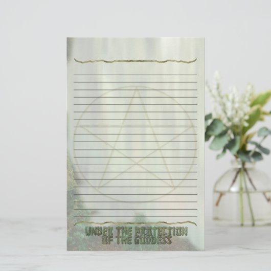 並ぶ星形五角形女神の保護 便箋 (スタンド正面)